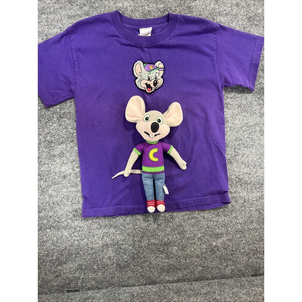 Vintage Chuck E Cheese Shirt & Plush Bundle Youth Large 14-16 Avenger Mascot